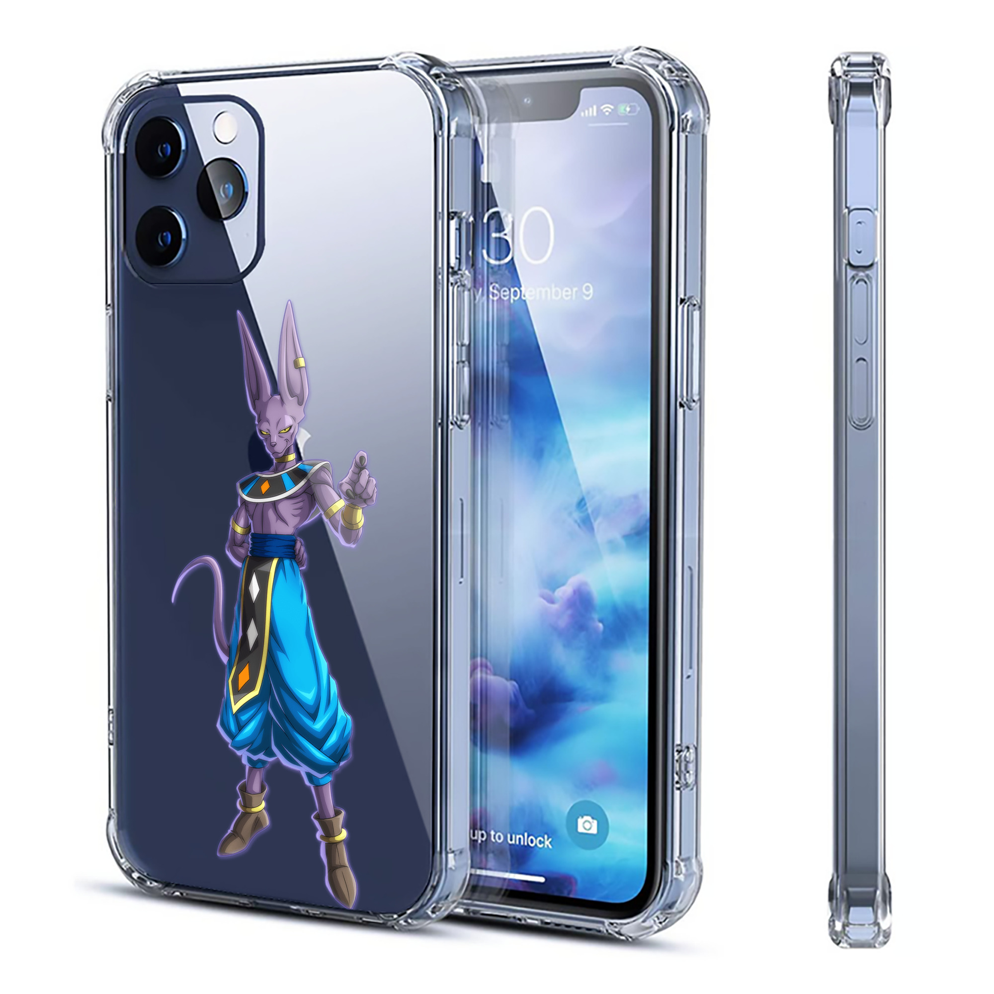 （画像用） ドラゴンボール ビルス 破壊神ビルス DRAGON BALL Beerus Birusu 【iPhone 12シリーズ対応】透明スマホケース（クリアソフトケース）